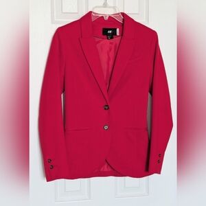 H&M Women's (Size 2) Fitted Lined Red Blazer/Jacket